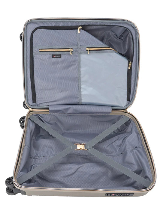 Cellini Pulse Carry On 4-Wheel Trolley Case | Gold