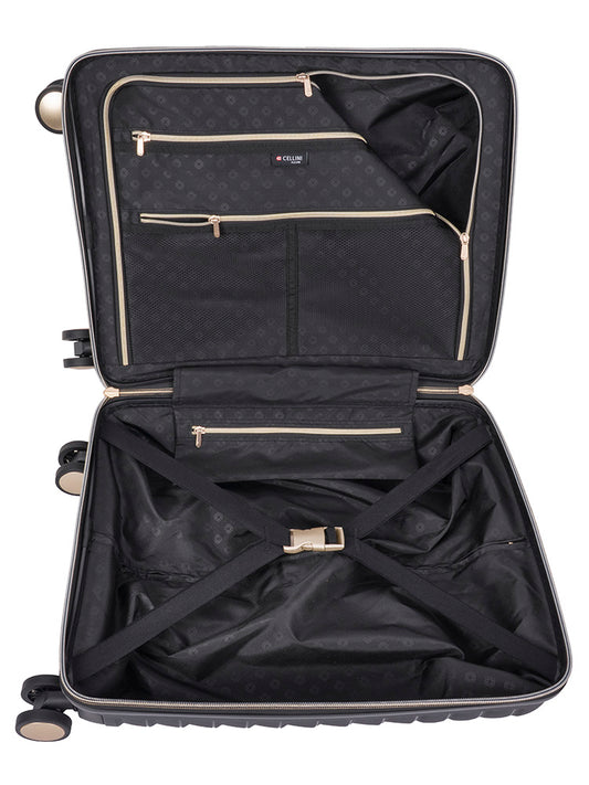 Cellini Allure Hardshell 4 Wheel Carry On Trolley | Black