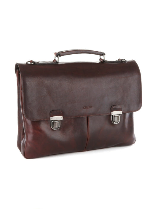 Cellini Woodbridge Flapover Briefcase | Brown