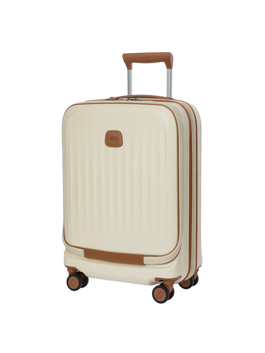 Bric's Taormina ultra-light cabin trolley with pocket | Cream