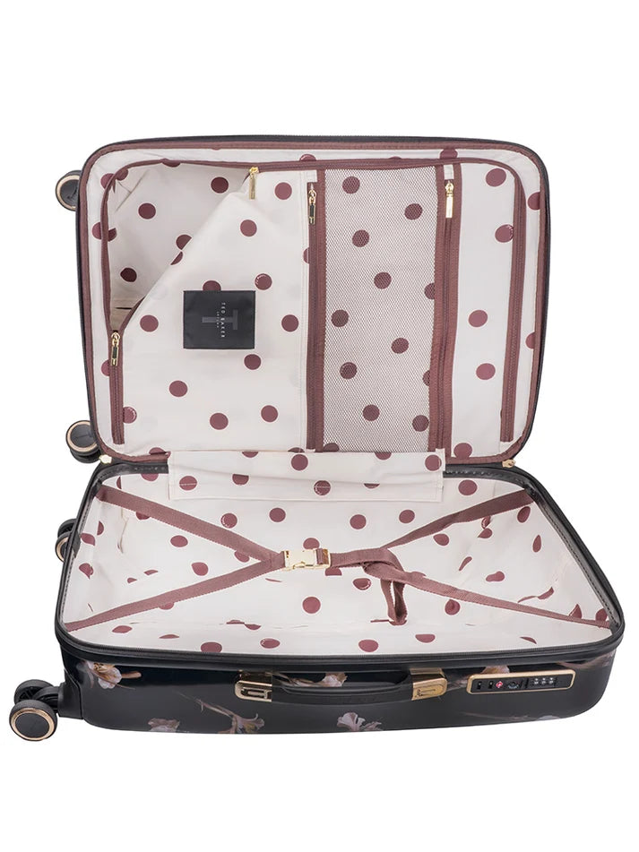 Ted Baker Wild Iris Large 4-Wheel Trolley Case | Black
