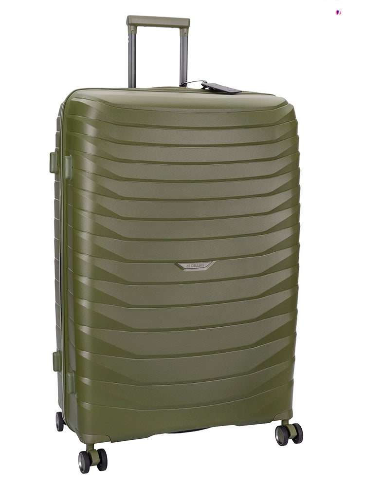 Cellini Grande Xtra Large 4 Wheel Trolley Case | Army Green