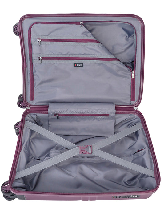 Cellini Guardlite 4 Wheel Carry On Trolley | Mauve