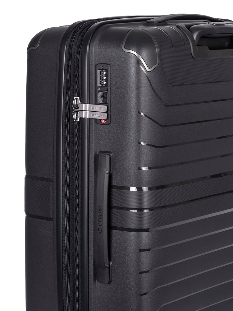 Cellini Guardlite Medium 4 Wheel Trolley Case | Black