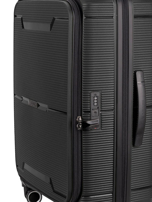 Cellini Ipak Medium 4 Wheel Trolley Case | Black