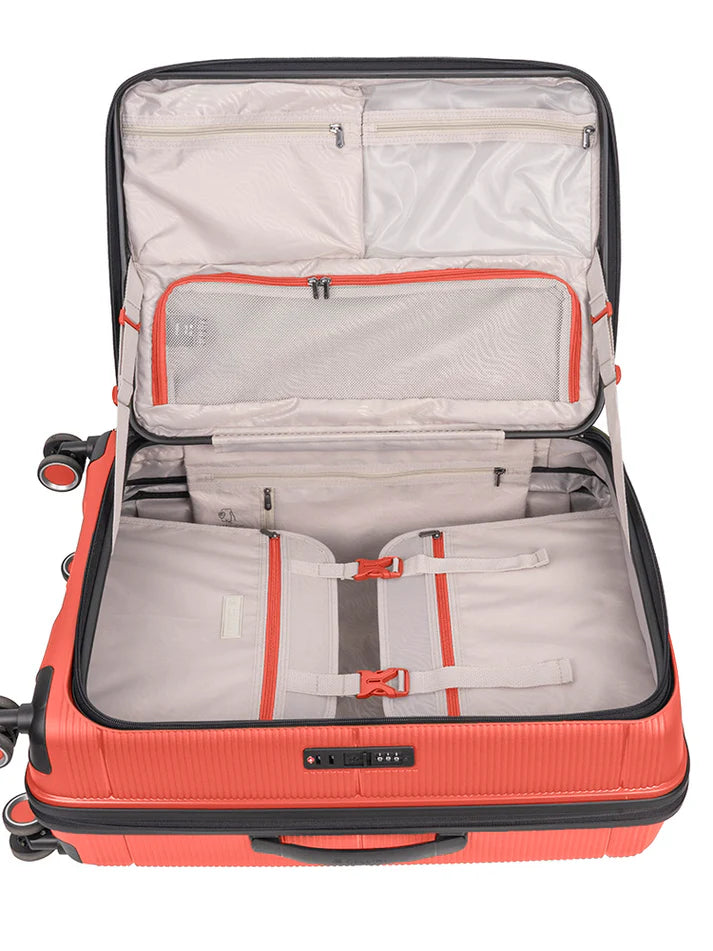 Cellini Ipak Medium 4 Wheel Trolley Case | Coral