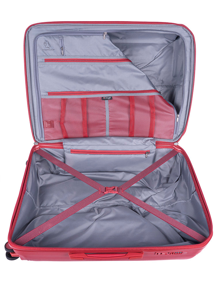 Cellini Qwest Medium 4 Wheel Trolley Case | Red