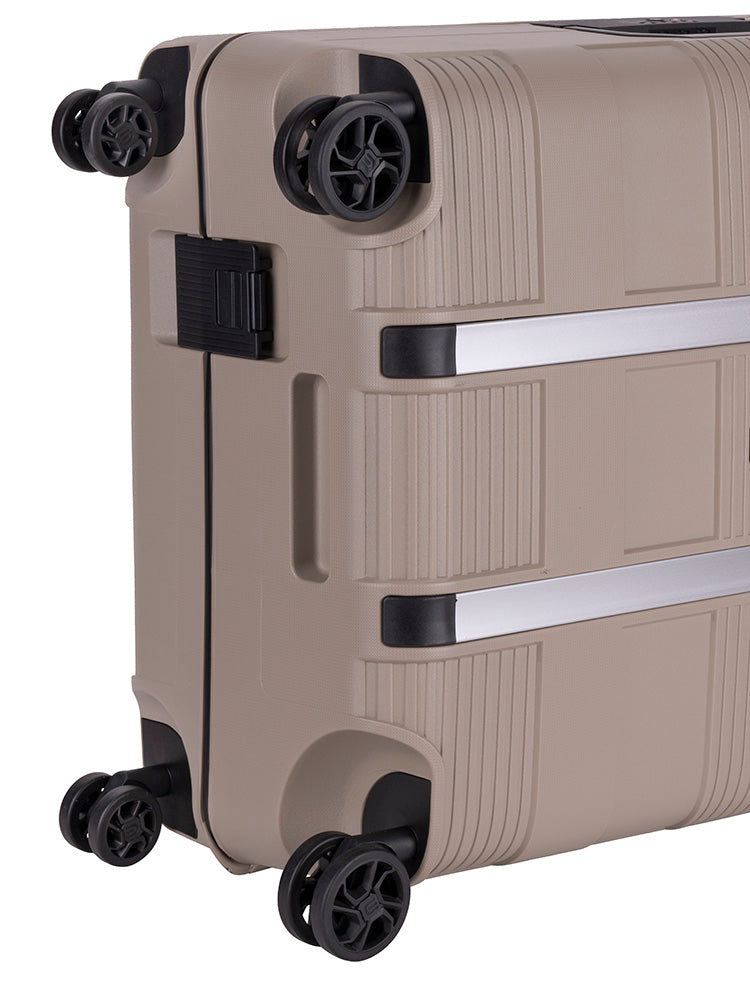 Cellini Safetech Zipperless Lock Medium 4 Wheel Trolley Case | Rock Brown