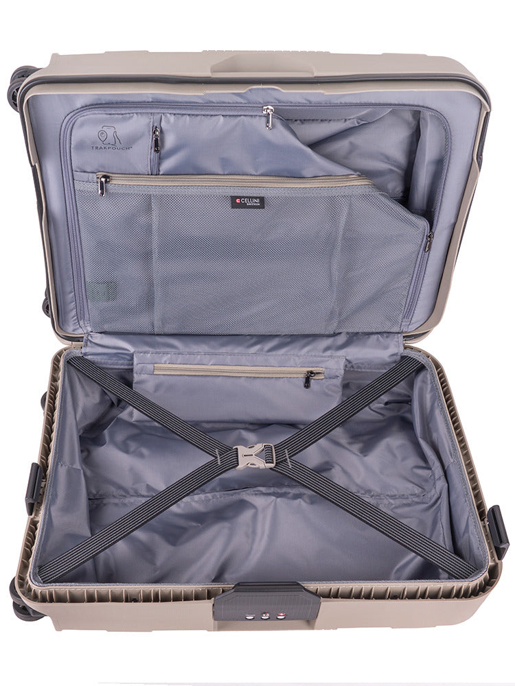 Cellini Safetech Zipperless Lock Wheel Carry On Trolley | Brown Rock