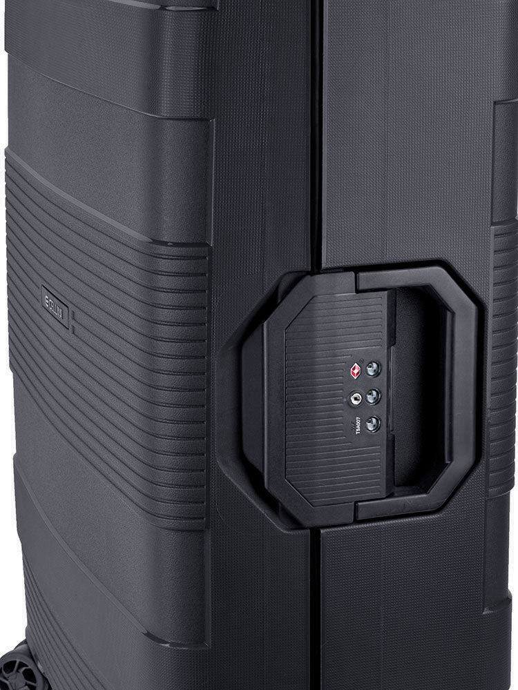 Cellini Safetech Zipperless Lock Medium 4 Wheel Trolley Case | Black