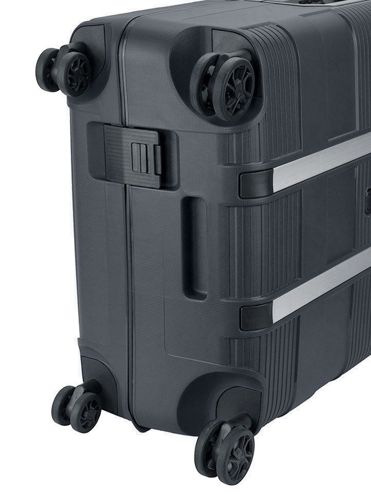 Cellini Safetech Zipperless Lock Medium 4 Wheel Trolley Case | Black