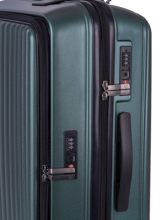 Cellini Tri Pak Medium 4 Wheel Trolley Case | Green