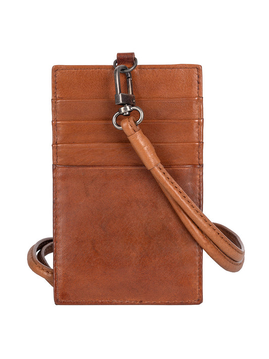 Cellini Diva Neck Sling Card Holder | Cognac