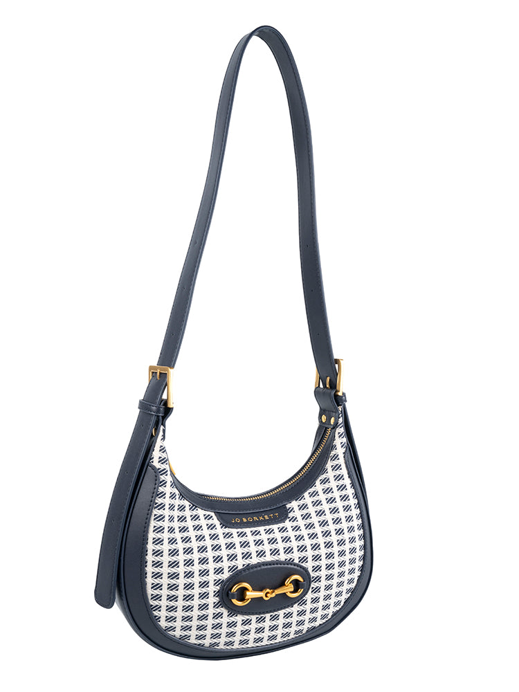 Jo Borkett Jacquard Shoulder Bag | Navy
