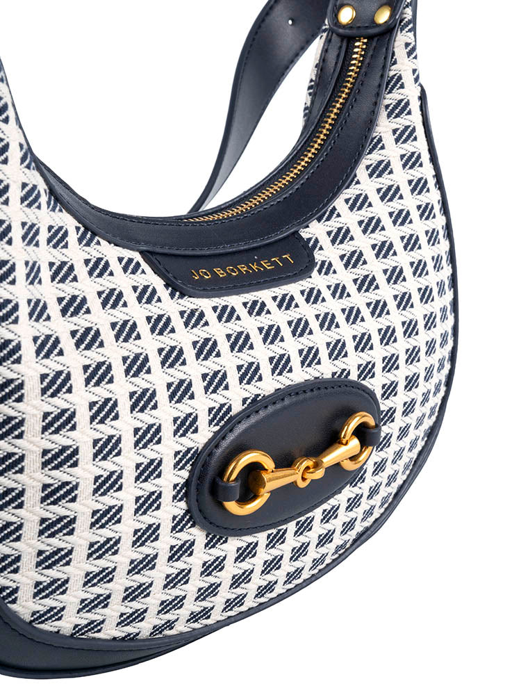 Jo Borkett Jacquard Shoulder Bag | Navy