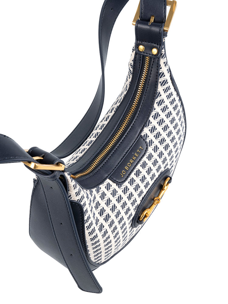 Jo Borkett Jacquard Shoulder Bag | Navy