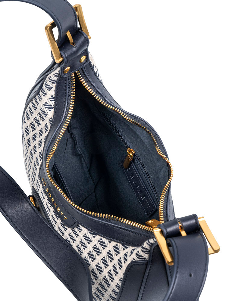 Jo Borkett Jacquard Shoulder Bag | Navy