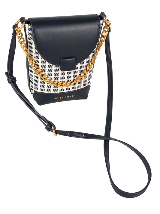 Jo Borkett Jacquard Small Crossbody Sling | Navy