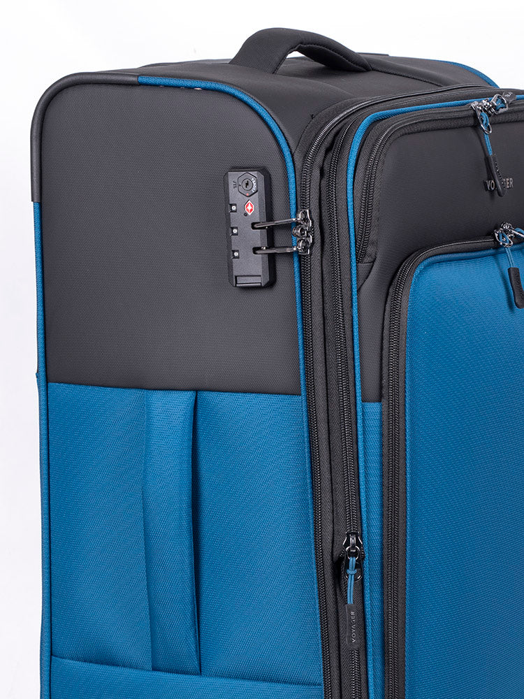 Voyager On The Go Medium 4 Wheel Trolley Case | Blue