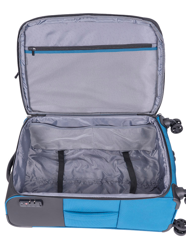 Voyager On The Go Medium 4 Wheel Trolley Case | Blue