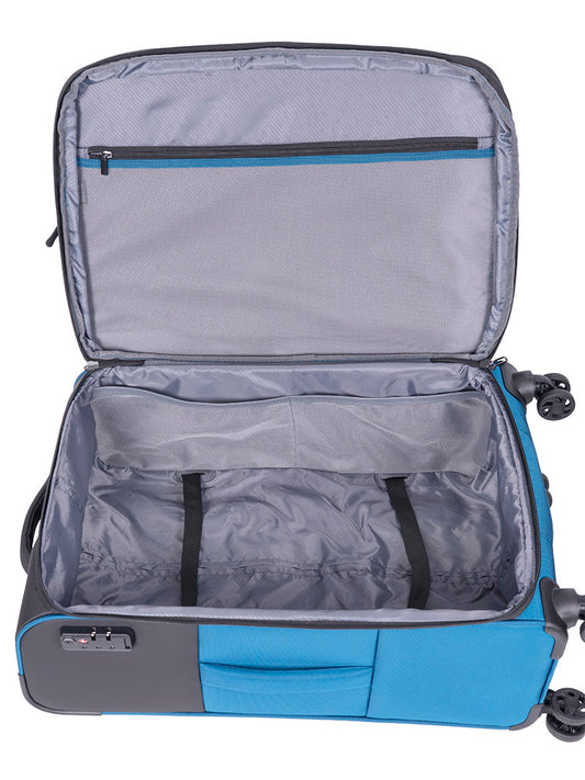 Voyager On The Go Medium 4 Wheel Trolley Case | Blue