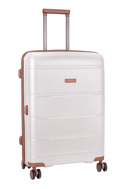 Cellini Monte Carlo Medium 4 Wheel Trolley Case | White