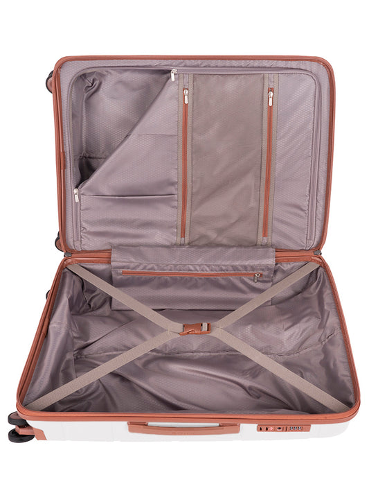 Cellini Monte Carlo Medium 4 Wheel Trolley Case | White
