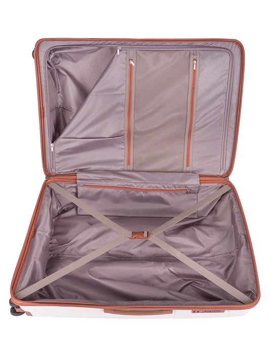 Cellini Monte Carlo Large 4 Wheel Trolley Case | White