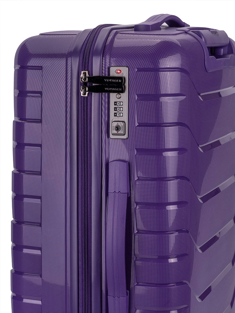 Voyager Cabana Medium 4 Wheel Trolley Case | Purple