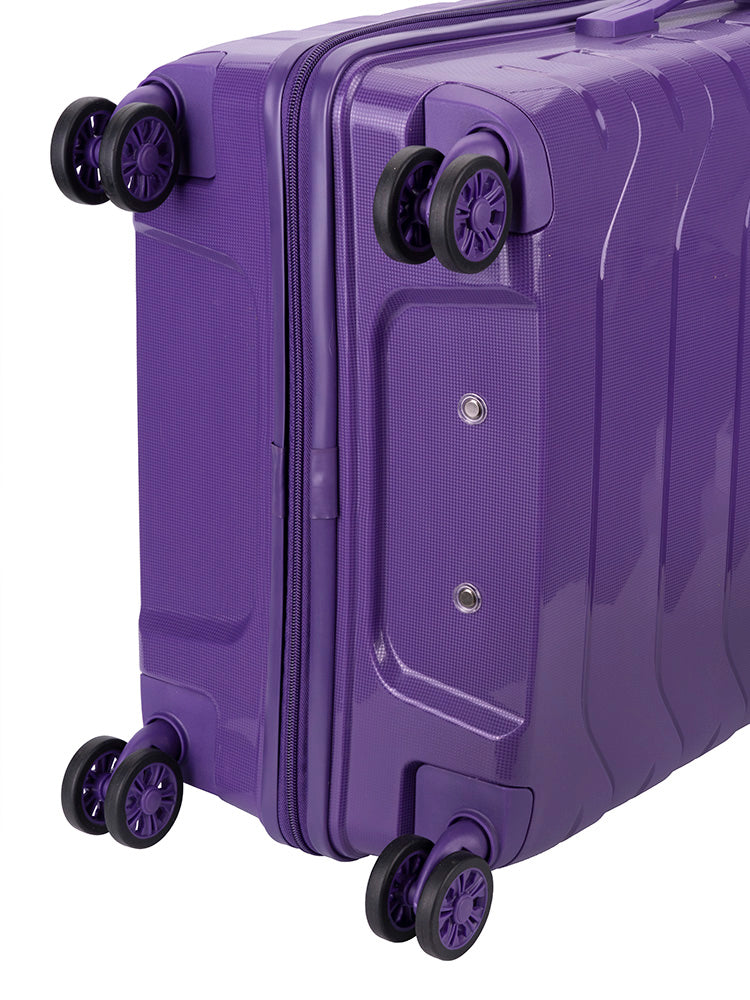 Voyager Cabana Medium 4 Wheel Trolley Case | Purple