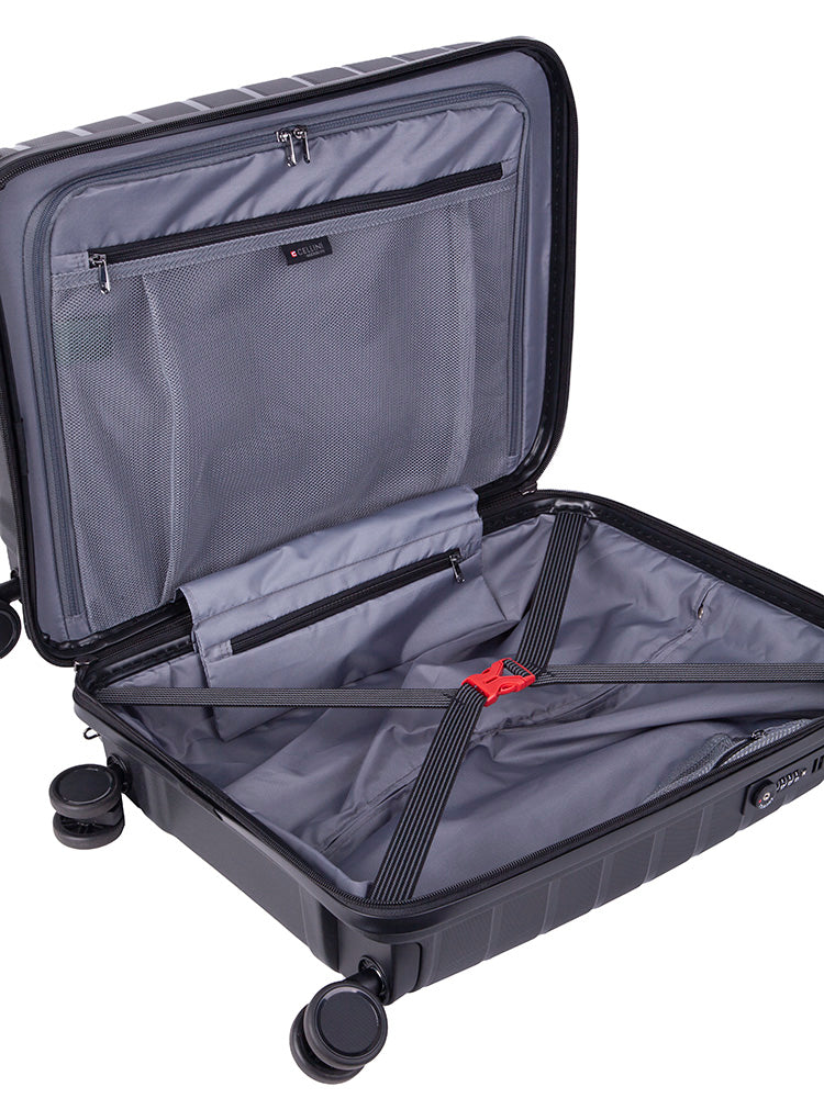 Cellini Microlite 4 Wheel Carry On Trolley | Black
