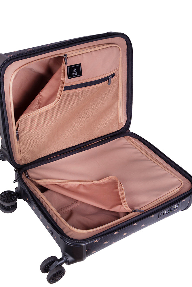 Polo | Double Pack 4 Wheel Carry On Trolley | Black