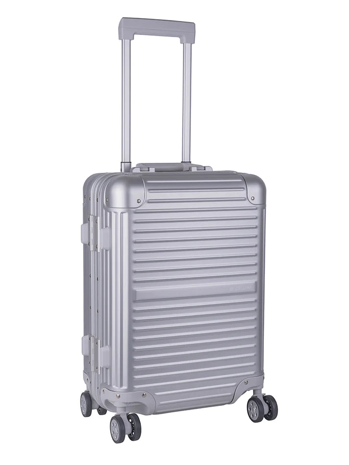 Cellini Aluminium 4-Wheel Carry On Trolley Case | Silver