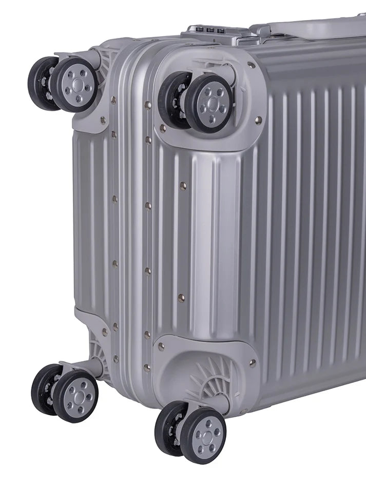 Cellini Aluminium 4-Wheel Carry On Trolley Case | Silver