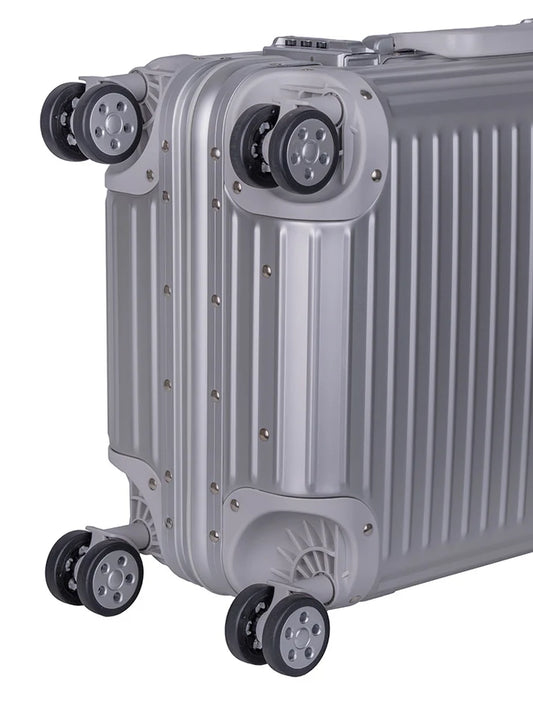Cellini Aluminium 4-Wheel Carry On Trolley Case | Silver