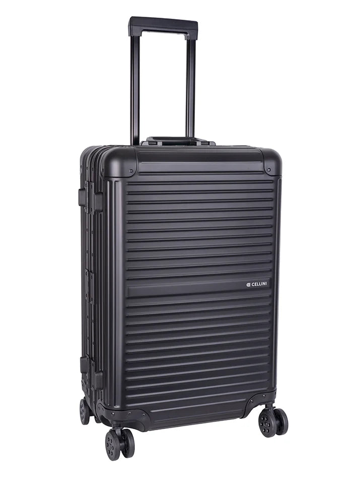 Cellini Aluminium Medium 4-Wheel Trolley Case | Black