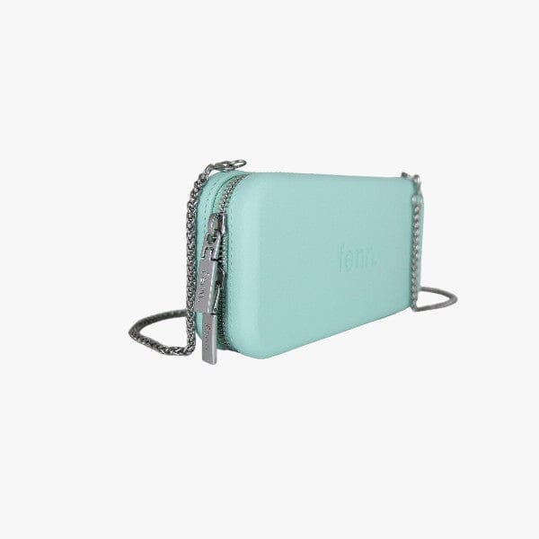 Fenn Wallet Aqua Silver Zip Silver Chain | Aqua