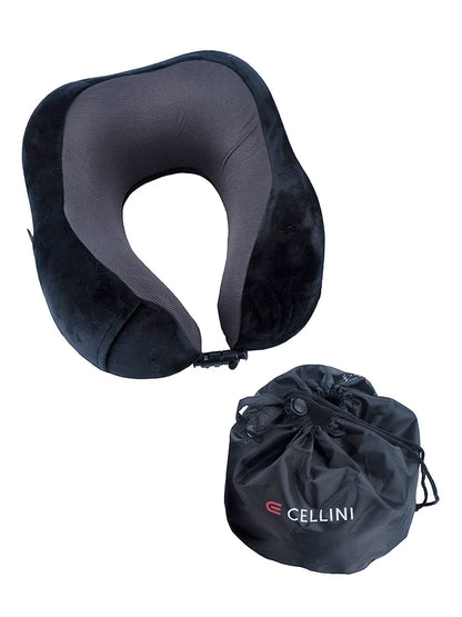 Cellini Accessories Roll-Up Memory Foam Travel Pillow | Black