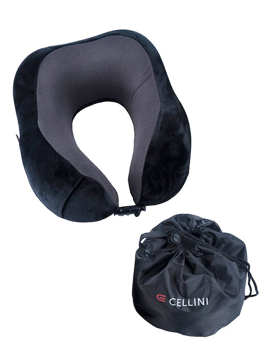 Cellini Accessories Roll-Up Memory Foam Travel Pillow | Black