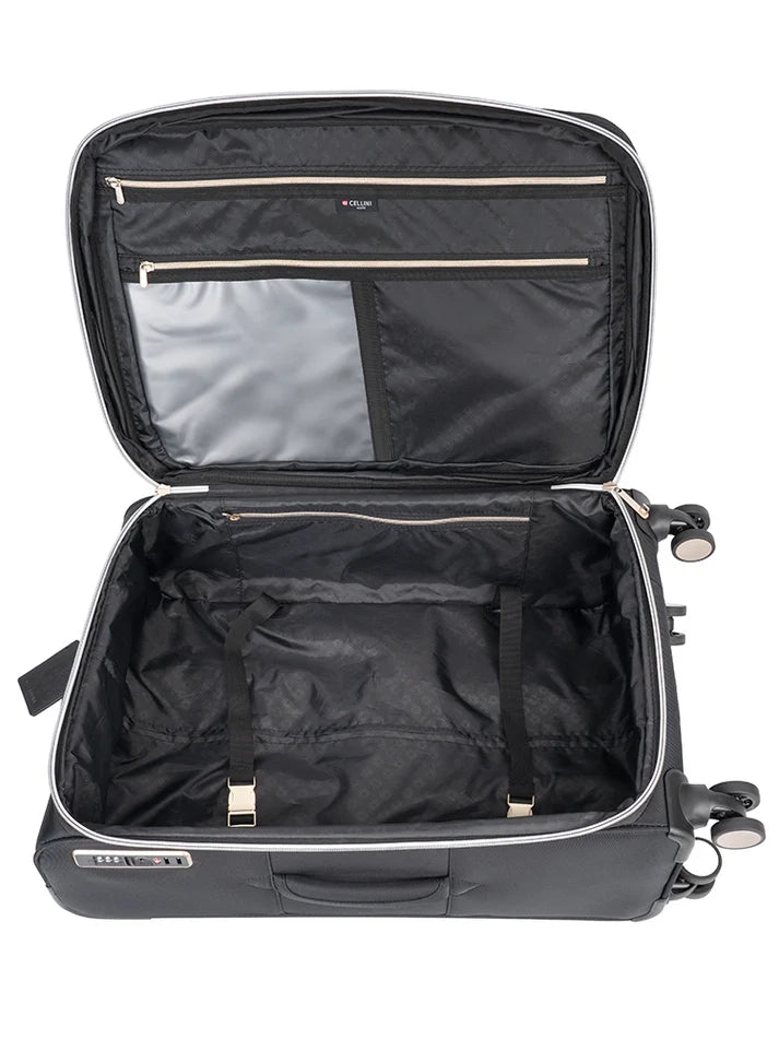 Cellini Allure Medium 4 Wheel Trolley | Black