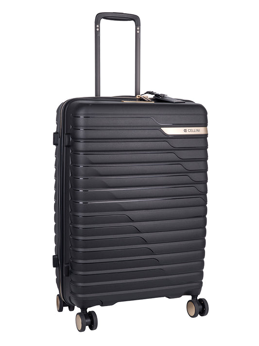 Cellini Allure Hardshell Medium 4 Wheel Trolley Case | Black