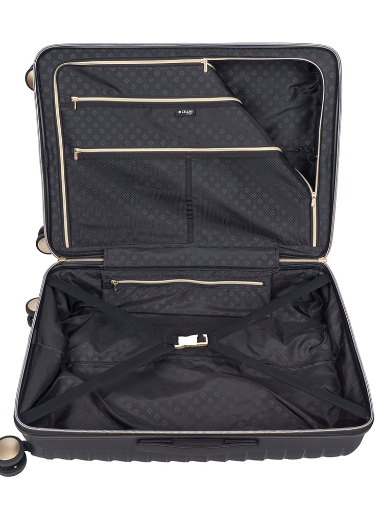 Cellini Allure Hardshell Medium 4 Wheel Trolley Case | Black