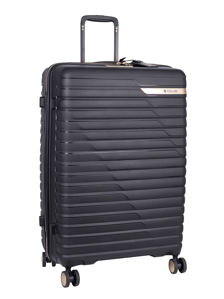 Cellini Allure Hardshell Large 4 Wheel Trolley Case | Black