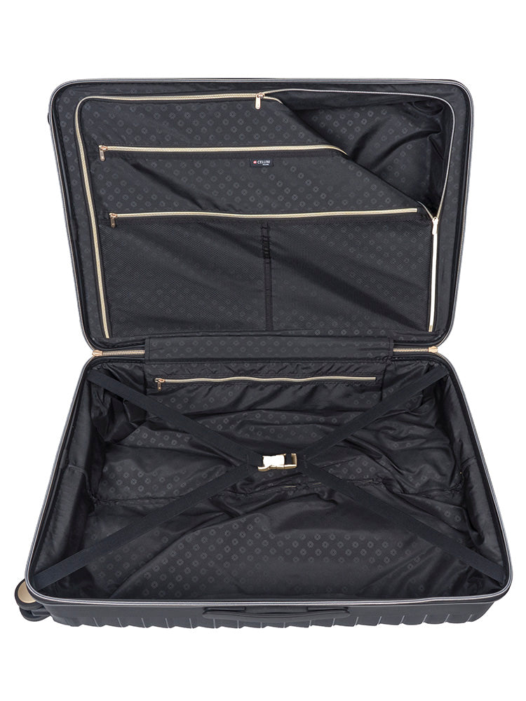 Cellini Allure Hardshell Large 4 Wheel Trolley Case | Black