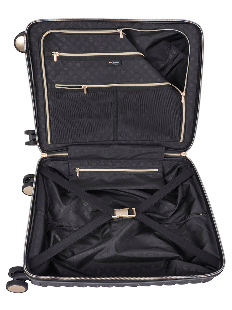 Cellini Allure Hardshell 4 Wheel Carry On Trolley | Black