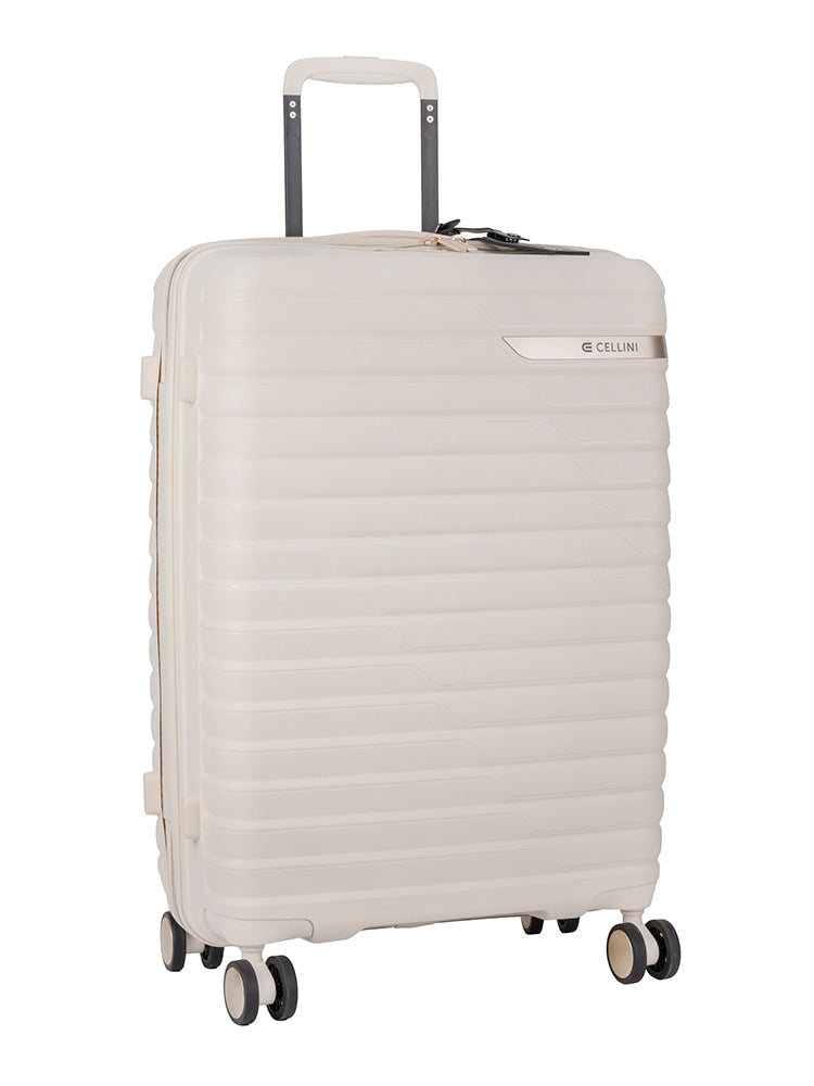 Cellini Allure Hardshell Medium 4 Wheel Trolley Case | Off-White