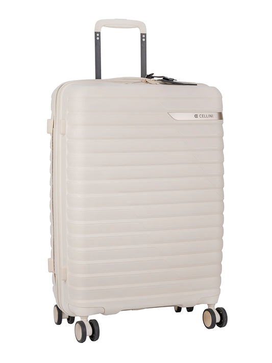 Cellini Allure Hardshell Medium 4 Wheel Trolley Case | Off-White