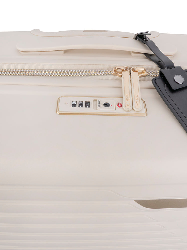 Cellini Allure Hardshell Medium 4 Wheel Trolley Case | Off-White