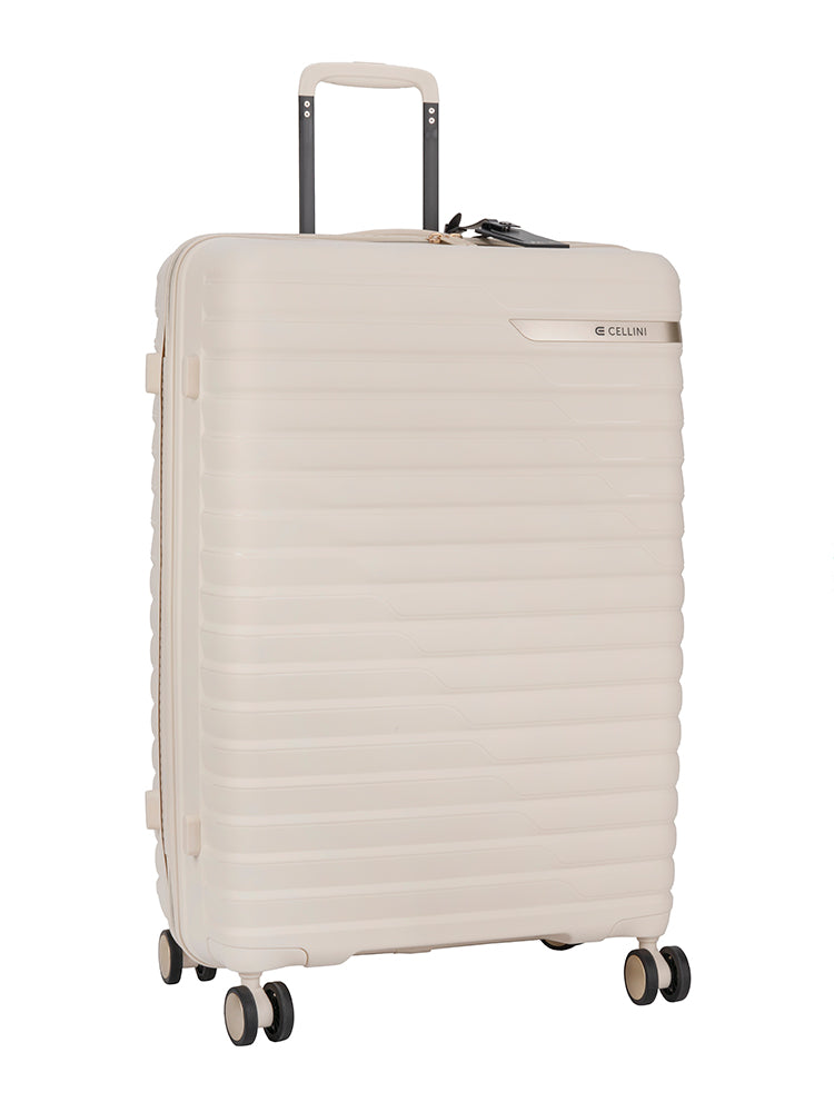 Cellini Allure Hardshell Large 4 Wheel Trolley Case | Off- White