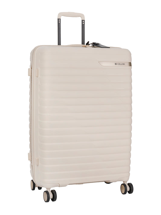 Cellini Allure Hardshell Large 4 Wheel Trolley Case | Off- White